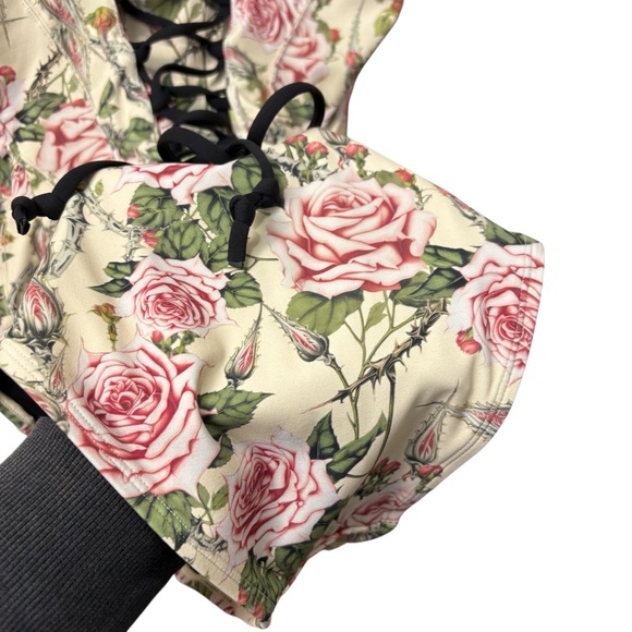 Ta3 Floral One Piece Swimsuit Corset push up sexy Brazilian Size XL - Picture 6 of 14